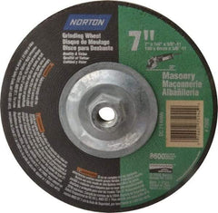 Norton - 24 Grit, 7" Wheel Diam, 1/4" Wheel Thickness, Type 27 Depressed Center Wheel - Silicon Carbide, 8,600 Max RPM, Compatible with Angle Grinder - Industrial Tool & Supply
