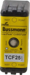 Cooper Bussmann - 300 VDC, 600 VAC, 25 Amp, Time Delay General Purpose Fuse - Plug-in Mount, 1-7/8" OAL, 100 at DC, 200 (CSA RMS), 300 (UL RMS) kA Rating - Industrial Tool & Supply