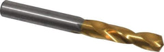 Chicago-Latrobe - 0.302" 135° Spiral Flute High Speed Steel Screw Machine Drill Bit - TiN Finish, Right Hand Cut, 1-5/8" Flute Length, 2-13/16" OAL, Split Point, Straight Shank - Industrial Tool & Supply