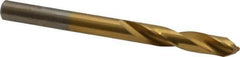Chicago-Latrobe - #6 135° Spiral Flute High Speed Steel Screw Machine Drill Bit - TiN Finish, Right Hand Cut, 1-1/4" Flute Length, 2-3/8" OAL, Split Point, Straight Shank - Industrial Tool & Supply
