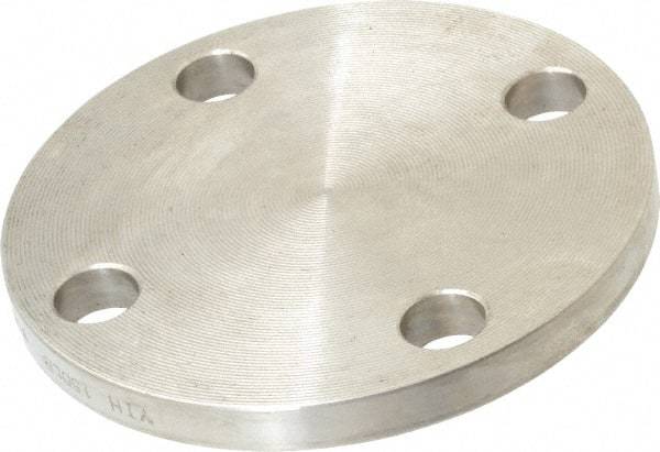 Merit Brass - 1-1/2" Pipe, 5" OD, Stainless Steel, Blind Pipe Flange - 3-7/8" Across Bolt Hole Centers, 5/8" Bolt Hole, 150 psi, Grade 316 - Industrial Tool & Supply