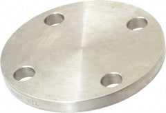 Merit Brass - 1-1/2" Pipe, 5" OD, Stainless Steel, Blind Pipe Flange - 3-7/8" Across Bolt Hole Centers, 5/8" Bolt Hole, 150 psi, Grade 316 - Industrial Tool & Supply