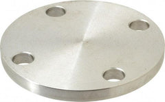 Merit Brass - 2" Pipe, 6" OD, Stainless Steel, Blind Pipe Flange - 4-3/4" Across Bolt Hole Centers, 3/4" Bolt Hole, 150 psi, Grade 316 - Industrial Tool & Supply