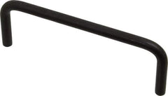 Amatom Electronic Hardware - 4-1/4" Long x 1-1/2" High, Round Handle - Black Anodized, Aluminum, 4" Center to Center - Industrial Tool & Supply