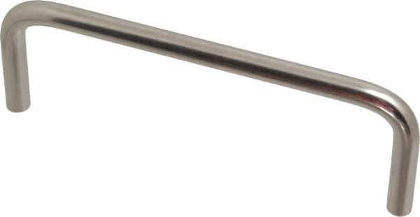 Amatom Electronic Hardware - 4-1/4" Long x 1-1/2" High, Round Handle - Clear Passivated, Stainless Steel, 4" Center to Center - Industrial Tool & Supply