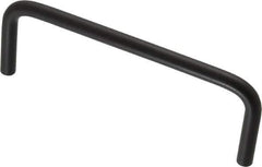 Amatom Electronic Hardware - 4-1/4" Long x 1-1/2" High, Round Handle - Black Anodized, Aluminum, 4" Center to Center - Industrial Tool & Supply