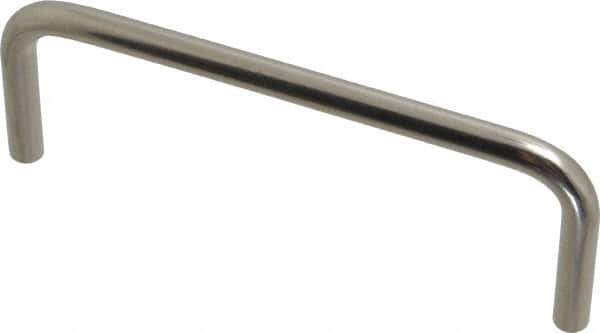 Amatom Electronic Hardware - 4-1/4" Long x 1-1/2" High, Round Handle - Clear Passivated, Stainless Steel, 4" Center to Center - Industrial Tool & Supply