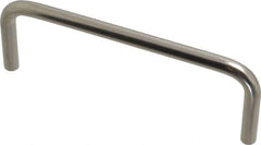 Amatom Electronic Hardware - 4-1/4" Long x 1-1/2" High, Round Handle - Clear Passivated, Stainless Steel, 4" Center to Center - Industrial Tool & Supply