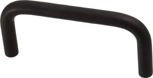 Amatom Electronic Hardware - 3-5/16" Long x 1-1/2" High, Round Handle - Black Anodized, Aluminum, 3" Center to Center - Industrial Tool & Supply