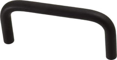 Amatom Electronic Hardware - 3-5/16" Long x 1-1/2" High, Round Handle - Black Anodized, Aluminum, 3" Center to Center - Industrial Tool & Supply