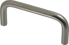 Amatom Electronic Hardware - 3-5/16" Long x 1-1/2" High, Round Handle - Clear Passivated, Stainless Steel, 3" Center to Center - Industrial Tool & Supply