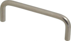 Amatom Electronic Hardware - 4-5/16" Long x 1-1/2" High, Round Handle - Clear Passivated, Stainless Steel, 4" Center to Center - Industrial Tool & Supply