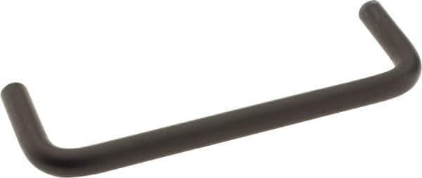 Amatom Electronic Hardware - 4-9/16" Long x 1-1/2" High, Round Handle - Black Anodized, Aluminum, 4-1/4" Center to Center - Industrial Tool & Supply