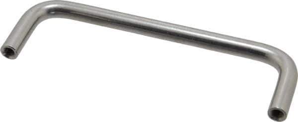 Amatom Electronic Hardware - 4-13/16" Long x 1-1/2" High, Round Handle - Clear Passivated, Stainless Steel, 4-1/2" Center to Center - Industrial Tool & Supply