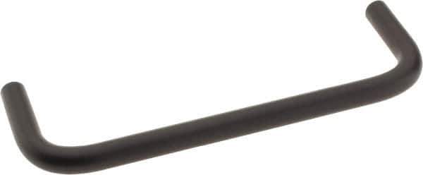Amatom Electronic Hardware - 4-7/8" Long x 1-1/2" High, Round Handle - Black Anodized, Aluminum, 4-9/16" Center to Center - Industrial Tool & Supply