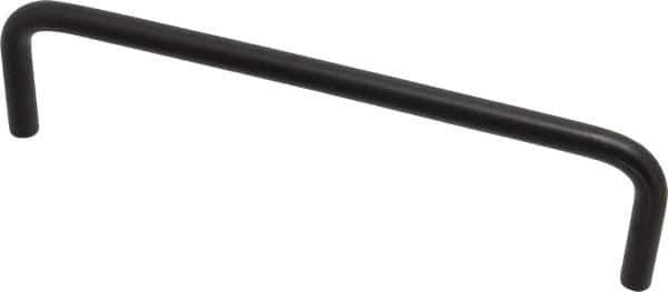 Amatom Electronic Hardware - 6-3/4" Long x 1-3/4" High, Round Handle - Black Anodized, Aluminum, 6-7/16" Center to Center - Industrial Tool & Supply