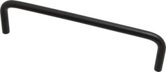 Amatom Electronic Hardware - 6-3/4" Long x 1-3/4" High, Round Handle - Black Anodized, Aluminum, 6-7/16" Center to Center - Industrial Tool & Supply