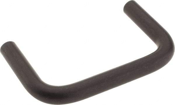 Amatom Electronic Hardware - 3-3/8" Long x 2" High, Round Handle - Black Anodized, Aluminum, 3" Center to Center - Industrial Tool & Supply