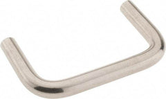 Amatom Electronic Hardware - 3-3/8" Long x 2" High, Round Handle - Clear Passivated, Stainless Steel, 3" Center to Center - Industrial Tool & Supply