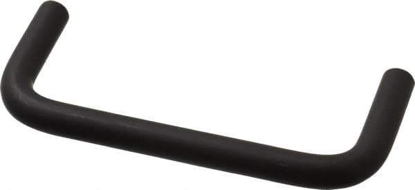 Amatom Electronic Hardware - 4-3/8" Long x 1-7/8" High, Round Handle - Black Anodized, Aluminum, 4" Center to Center - Industrial Tool & Supply