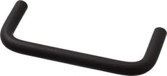 Amatom Electronic Hardware - 4-3/8" Long x 1-7/8" High, Round Handle - Black Anodized, Aluminum, 4" Center to Center - Industrial Tool & Supply
