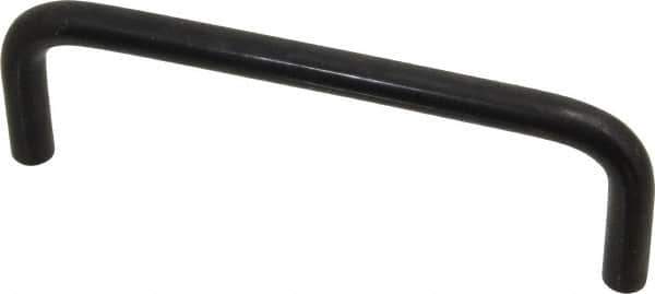 Amatom Electronic Hardware - 4-3/8" Long x 1-7/8" High, Round Handle - Black Oxide Finish, Stainless Steel, 4" Center to Center - Industrial Tool & Supply