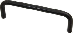 Amatom Electronic Hardware - 4-3/8" Long x 1-7/8" High, Round Handle - Black Oxide Finish, Stainless Steel, 4" Center to Center - Industrial Tool & Supply