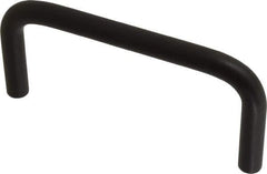 Amatom Electronic Hardware - 4-3/8" Long x 2" High, Round Handle - Black Anodized, Aluminum, 4" Center to Center - Industrial Tool & Supply