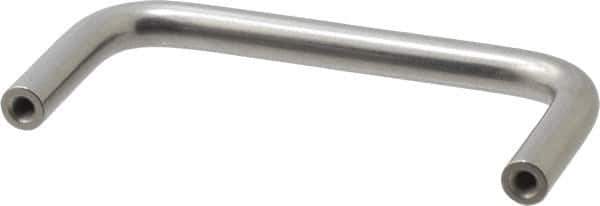 Amatom Electronic Hardware - 4-3/8" Long x 2" High, Round Handle - Clear Passivated, Stainless Steel, 4" Center to Center - Industrial Tool & Supply