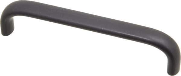 Amatom Electronic Hardware - 4-9/32" Long x 0.44" Wide x 1" High, Oval Handle - Black Anodized, Aluminum, 4" Center to Center - Industrial Tool & Supply