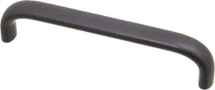 Amatom Electronic Hardware - 4-9/32" Long x 0.44" Wide x 1" High, Oval Handle - Black Anodized, Aluminum, 4" Center to Center - Industrial Tool & Supply