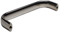 Amatom Electronic Hardware - 4-9/32" Long x 0.44" Wide x 2" High, Oval Handle - Clear Passivated, Stainless Steel, 4" Center to Center - Industrial Tool & Supply