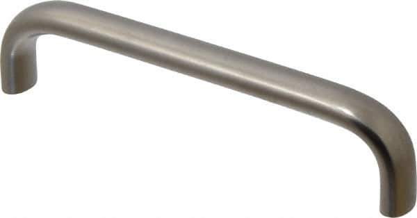 Amatom Electronic Hardware - 4-9/32" Long x 0.44" Wide x 1" High, Oval Handle - Clear Passivated, Stainless Steel, 4" Center to Center - Industrial Tool & Supply