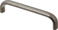 Amatom Electronic Hardware - 4-9/32" Long x 0.44" Wide x 1" High, Oval Handle - Clear Passivated, Stainless Steel, 4" Center to Center - Industrial Tool & Supply