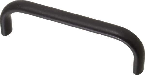 Amatom Electronic Hardware - 4-9/32" Long x 0.44" Wide x 1-9/32" High, Oval Handle - Black Anodized, Aluminum, 4" Center to Center - Industrial Tool & Supply