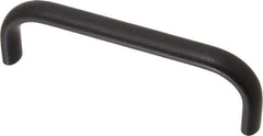 Amatom Electronic Hardware - 4-9/32" Long x 0.44" Wide x 1-9/32" High, Oval Handle - Black Anodized, Aluminum, 4" Center to Center - Industrial Tool & Supply