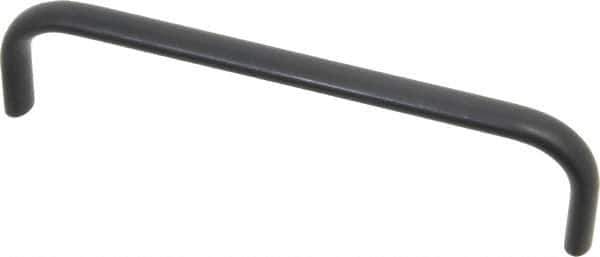 Amatom Electronic Hardware - 6-9/32" Long x 0.44" Wide x 1-1/2" High, Oval Handle - Black Anodized, Aluminum, 6" Center to Center - Industrial Tool & Supply