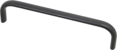 Amatom Electronic Hardware - 6-9/32" Long x 0.44" Wide x 1-1/2" High, Oval Handle - Black Anodized, Aluminum, 6" Center to Center - Industrial Tool & Supply