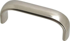 Amatom Electronic Hardware - 3-9/32" Long x 0.63" Wide x 1-9/32" High, Oval Handle - Clear Passivated, Stainless Steel, 3" Center to Center - Industrial Tool & Supply