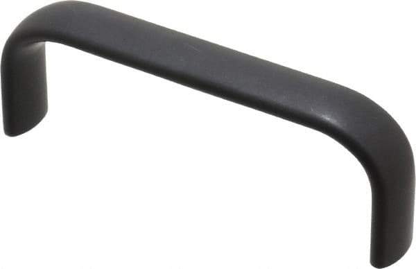 Amatom Electronic Hardware - 4-9/32" Long x 0.63" Wide x 1-1/2" High, Oval Handle - Black Anodized, Aluminum, 4" Center to Center - Industrial Tool & Supply
