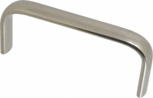Amatom Electronic Hardware - 4-25/32" Long x 0.63" Wide x 2" High, Oval Handle - Clear Passivated, Stainless Steel, 4-1/2" Center to Center - Industrial Tool & Supply