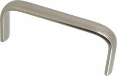 Amatom Electronic Hardware - 4-25/32" Long x 0.63" Wide x 2" High, Oval Handle - Clear Passivated, Stainless Steel, 4-1/2" Center to Center - Industrial Tool & Supply