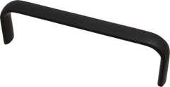 Amatom Electronic Hardware - 6-9/32" Long x 0.63" Wide x 2" High, Oval Handle - Black Anodized, Aluminum, 6" Center to Center - Industrial Tool & Supply