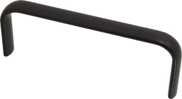 Amatom Electronic Hardware - 6-9/32" Long x 0.63" Wide x 2-1/4" High, Oval Handle - Black Anodized, Aluminum, 6" Center to Center - Industrial Tool & Supply