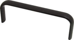 Amatom Electronic Hardware - 6-9/32" Long x 0.63" Wide x 2-1/4" High, Oval Handle - Black Anodized, Aluminum, 6" Center to Center - Industrial Tool & Supply