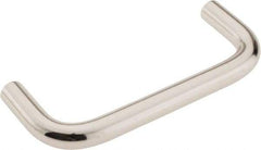Amatom Electronic Hardware - 3-5/16" Long x 1-5/16" High, Round Handle - Nickel Plated, Brass, 3" Center to Center - Industrial Tool & Supply