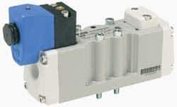 Parker - Four Way, Two Position, Aluminum Solenoid Valve - Normally Open Through Ports 1 & 2, Nitrile Seal - Industrial Tool & Supply
