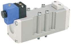 Parker - 4 Way, 2 Position, Aluminum Solenoid Valve - Normally Open Through Ports 1 & 2, Nitrile Seal - Industrial Tool & Supply