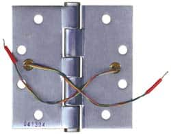 Stanley - 4-1/2" Long x 4-1/2" Wide Steel Full Mortise, Concealed Electric Commercial Hinge - Industrial Tool & Supply