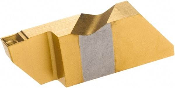 Tool-Flo - 3125FLGD Grade GP50, 3.18mm Cutting Width Carbide Grooving Insert - 1/4" Max Depth of Cut, Left Hand, 0.005 to 0.01" Corner Radius, TiN Finish - Industrial Tool & Supply